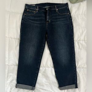 GAP Women’s Size 14 Girlfriend Mid Rise Deep Indigo Jeans